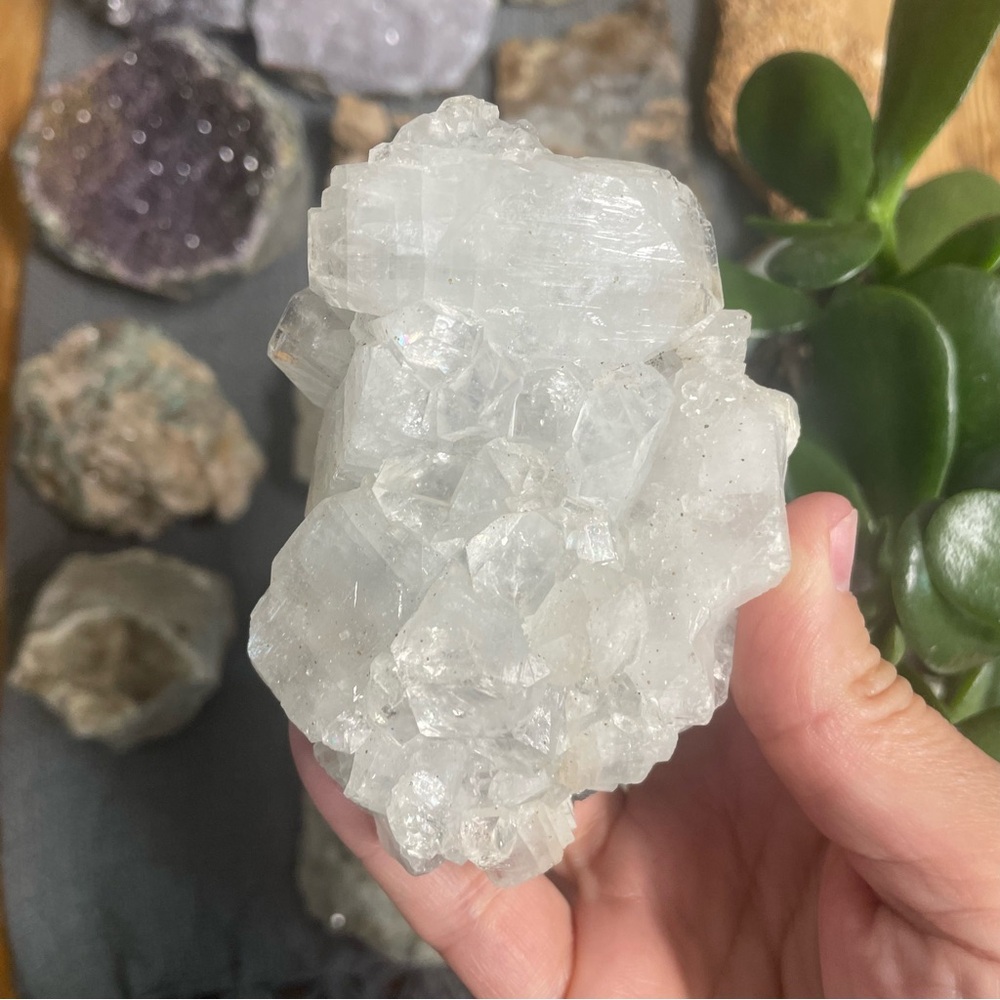 Large Apophylite crystal cluster from India